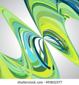Abstract spiral on white background. Design element for graphic design,  Business presentation, posters. Vector Illustration. Yellow, green colors