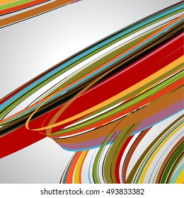 Abstract spiral on white background. Design element for graphic design,  Business presentation, posters. Vector Illustration. Yellow, red,blue, green, orange colors