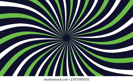 fundo de ilusão óptica espiral abstrata em verde, branco e marinho