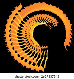 Espiral Abstractas con degradado y Vector naranja y amarillo