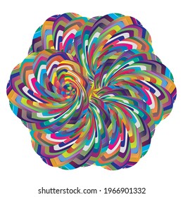 Resumen de elementos de diseño de pintura espiral con franjas. Ilustración del vector