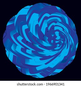 Abstract spiral paint design element with Stripes. Vector illustration