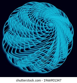 Abstract spiral paint design element with Stripes. Vector illustration