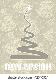 abstract spiral pattern background with curve xmas tree