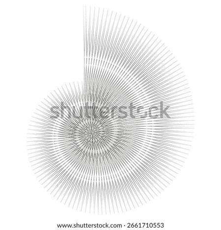 Abstract spiral pattern. Concentric line design. Dynamic swirl Vector. Hypnotic visual artwork. EPS 10.