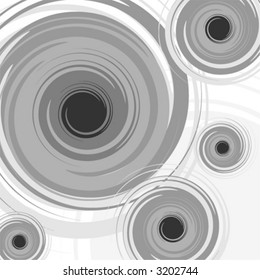 Abstract spiral pattern with different tones of gray over white background