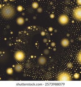 Abstract Spiral Pattern With Glowing dust Dots and Particles. spiral shine for your design