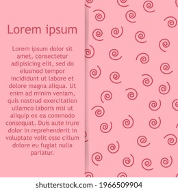 Abstract spiral pattern with hand drawn spirals. Cute vector spiral pattern. Seamless spiral pattern for fabric, wallpapers, wrapping paper, cards and web backgrounds. 