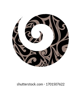 abstract spiral pattern inside Polynesian symbol for new beginning, vector