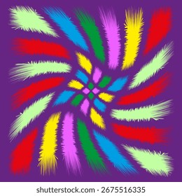 Abstract spiral pattern. Psychedelic rotation artwork. Vibrant motion lines Vector. Colorful vortex design. EPS 10.