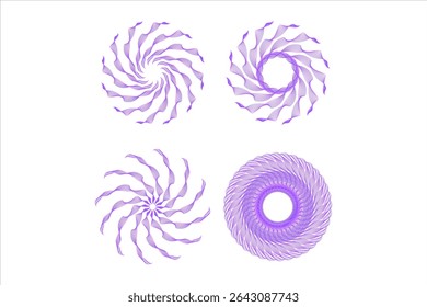 Abstract Spiral Pattern with Purple Ribbons – Vector Art Illustration Design. EPS 10.