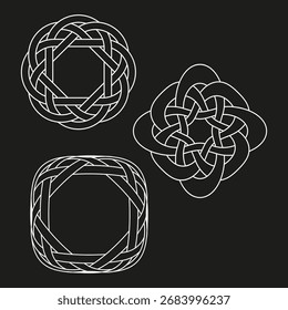 Padrão espiral abstrato. Ornamento de linha simétrico. Projeto de rotação geométrica. Ilustração monocromática vetorial. EPS 10.