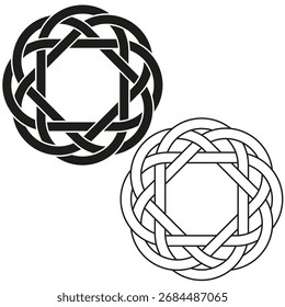 Abstract spiral pattern. Symmetrical line ornament. Geometric rotation design. Vector monochrome illustration. EPS 10.