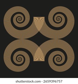 Abstract spiral patterns. Geometric swirl forms. Optical art Vector. Modern decorative elements. EPS 10.