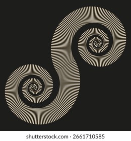 Abstract spiral patterns. Geometric swirl forms. Optical art Vector. Modern decorative elements. EPS 10.
