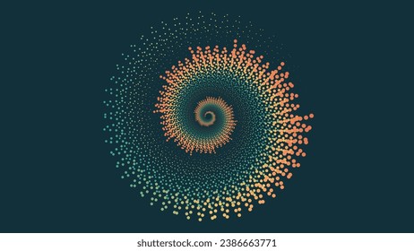 Abstract spiral rainbow color vortex round background.