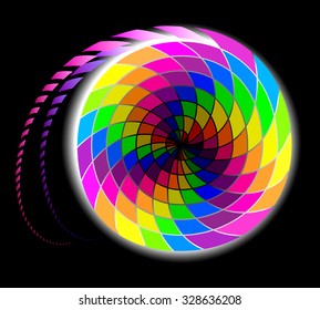 Abstract spiral with rainbow colors, vector image