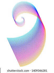 Abstract spiral rainbow design element on white background of twist lines. Vector Illustration eps 10 Golden ratio traditional proportions vector icon Fibonacci spiral. for elegant business card 