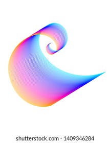 Abstract spiral rainbow design element on white background of twist lines. Vector Illustration eps 10 Golden ratio traditional proportions vector icon Fibonacci spiral. for elegant business card 