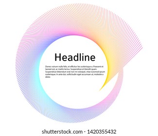 Abstract spiral rainbow design element on white background of twist lines. Vector Illustration eps 10 Golden ratio traditional proportions vector icon Fibonacci spiral. for elegant business card