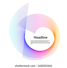 Abstract spiral rainbow design element on white background of twist lines. Vector Illustration eps 10 Golden ratio traditional proportions vector icon Fibonacci spiral. for elegant business card