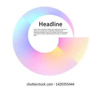 Abstract spiral rainbow design element on white background of twist lines. Vector Illustration eps 10 Golden ratio traditional proportions vector icon Fibonacci spiral. for elegant business card