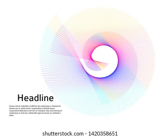 Abstract spiral rainbow design element on white background of twist lines. Vector Illustration eps 10 Golden ratio traditional proportions vector icon Fibonacci spiral. for elegant business card