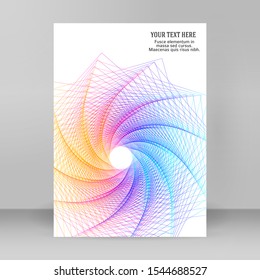 Abstract spiral rainbow design element on white background of twist lines. Vector Illustration eps 10 Golden ratio traditional proportions vector icon Fibonacci spiral. for elegant business card