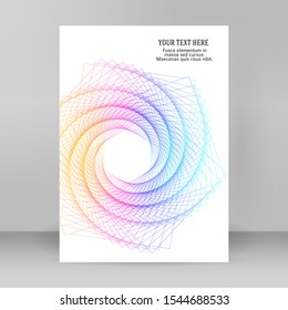 Abstract spiral rainbow design element on white background of twist lines. Vector Illustration eps 10 Golden ratio traditional proportions vector icon Fibonacci spiral. for elegant business card