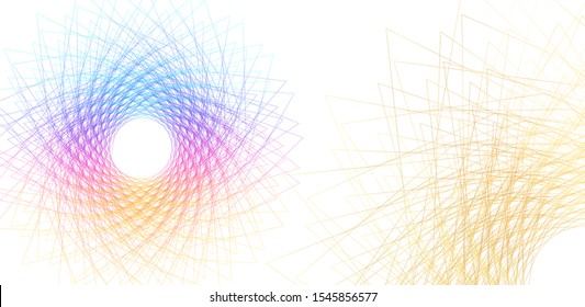 Abstract spiral rainbow design element on white background of twist lines. Vector Illustration eps 10 Golden ratio traditional proportions vector icon Fibonacci spiral. for elegant business card