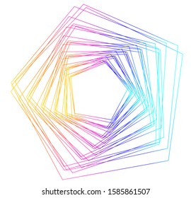 Abstract spiral rainbow design element on white background of twist lines. Vector Illustration eps 10 Golden ratio traditional proportions vector icon Fibonacci spiral. for elegant business card