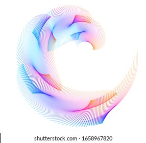 Abstract spiral rainbow design element on white background of twist lines. Vector Illustration eps 10 Golden ratio traditional proportions vector icon Fibonacci spiral. for elegant business card