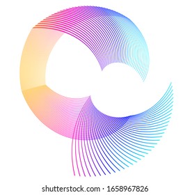 Abstract spiral rainbow design element on white background of twist lines. Vector Illustration eps 10 Golden ratio traditional proportions vector icon Fibonacci spiral. for elegant business card