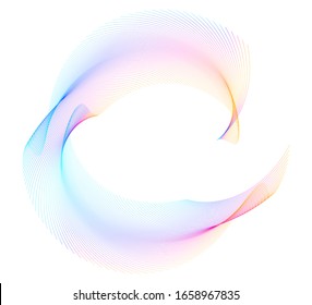 Abstract spiral rainbow design element on white background of twist lines. Vector Illustration eps 10 Golden ratio traditional proportions vector icon Fibonacci spiral. for elegant business card