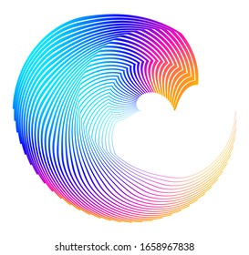 Abstract spiral rainbow design element on white background of twist lines. Vector Illustration eps 10 Golden ratio traditional proportions vector icon Fibonacci spiral. for elegant business card