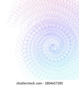 Resumen del elemento de diseño de arco iris espiral sobre fondo blanco de líneas de torsión. Ilustración vectorial 10 Relación de oro proporciones tradicionales icono vectorial Fibonacci espiral. para una elegante tarjeta de visita