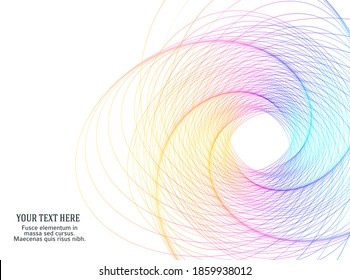 Abstract spiral rainbow design element on white background of twist lines. Vector Illustration eps 10 Golden ratio traditional proportions vector icon Fibonacci spiral. for elegant business card