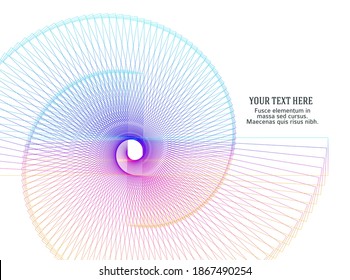 Abstract spiral rainbow design element on white background of twist lines. Vector Illustration eps 10 Golden ratio traditional proportions vector icon Fibonacci spiral. for elegant business card