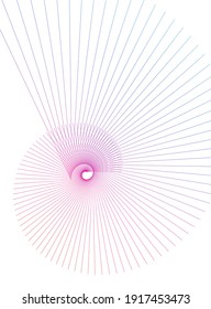 Abstract spiral rainbow design element on white background of twist lines. Vector Illustration eps 10 Golden ratio traditional proportions vector icon Fibonacci spiral. for elegant business card