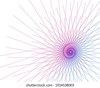 Abstraktes spiralförmiges Regenbogendesign-Element auf weißem Hintergrund von Twist-Linien. Vektor Illustration eps10 Golden Verhältnis traditionellen Proportionen Vektorsymbol Fibonacci Spirale. für elegante Visitenkarte
