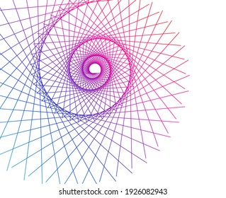 Abstract spiral rainbow design element on white background of twist lines. Vector Illustration eps 10 Golden ratio traditional proportions vector icon Fibonacci spiral. for elegant business card