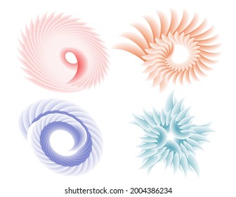 Abstract spiral rainbow design element on white background of twist lines. Vector Illustration eps 10 Golden ratio traditional proportions vector icon beauty salon, for elegant business card