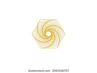 Resumen del elemento de diseño de arco iris espiral sobre fondo blanco de líneas de torsión.