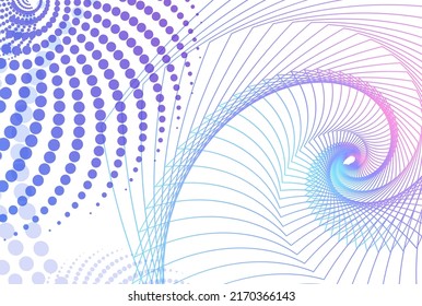 Abstract spiral rainbow design element on white background of twist lines. Vector Illustration eps 10. Colourful waves with lines created using Blend Tool. Templates for multipurpose presentation