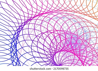Abstract spiral rainbow design element on white background of twist lines. Vector Illustration eps 10. Colourful waves with lines created using Blend Tool. Templates for multipurpose presentation