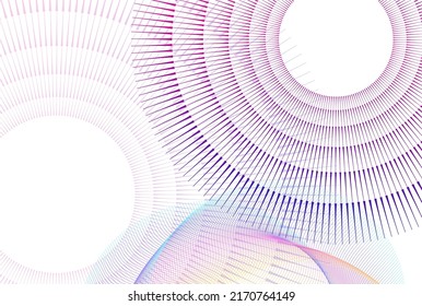 Abstract spiral rainbow design element on white background of twist lines. Vector Illustration eps 10. Colourful waves with lines created using Blend Tool. Templates for multipurpose presentation