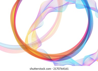 Resumen del elemento de diseño de arco iris espiral sobre fondo blanco de líneas de torsión. Ilustración vectorial eps 10. Olas coloridas con líneas creadas mediante la herramienta Mezcla. Plantillas para presentación multipropósito