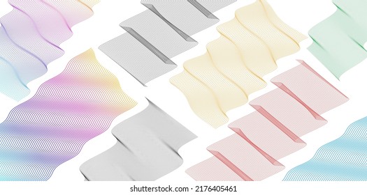 Abstraktes spiralförmiges Regenbogendesign-Element auf weißem Hintergrund von Twist-Linien. Vektorgrafik eps10. Farbige Wellen mit Linien, die mit dem Blend Tool erstellt wurden. Vorlagen für Mehrzweckpräsentationen