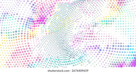 Elemento de design espiral abstrato arco-íris sobre fundo branco de linhas de torção. Ilustração de vetor eps 10. Ondas coloridas com linhas criadas usando a ferramenta Mistura. Modelos para apresentação multiuso