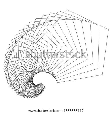 Abstract spiral rainbow design element on white background of twist lines. Vector Illustration eps 10 Golden ratio traditional proportions vector icon Fibonacci spiral. for elegant business card